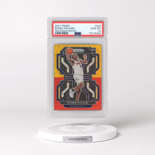 2021 Panini Prizm #302 Bones Hyland - Red/Gold Wave (PSA 10 GEM MINT)
