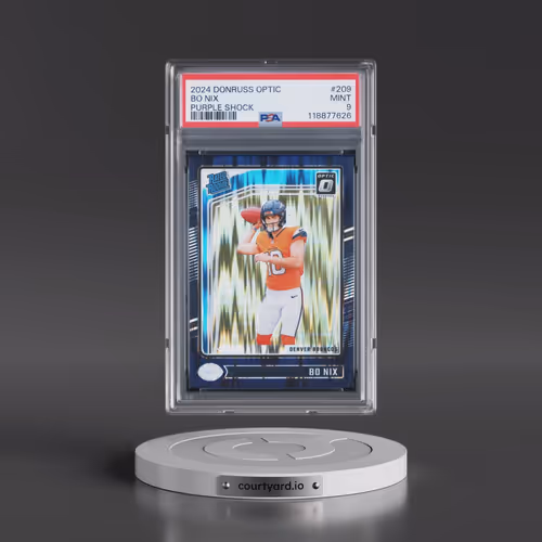 2024 Panini Donruss Optic #209 Bo Nix - Purple Shock (PSA 9 MINT)