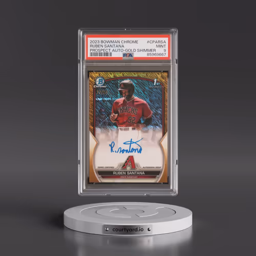 2023 Bowman Chrome Prospect Autographs #CPARSA Ruben Santana - Gold Shimmer (PSA 9 MINT)
