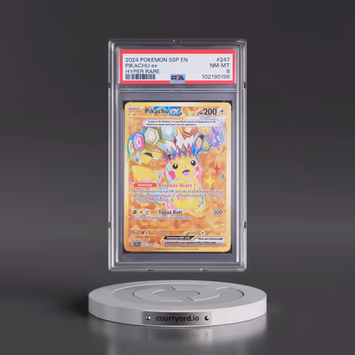 2024 Pokémon Ssp EN-Surging Sparks #247 Pikachu EX - Holo Hyper Rare (PSA 8 NM-MT)