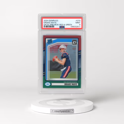 2024 Panini Donruss #379 Drake Maye - Optic Preview-Red & Green (PSA 9 MINT)