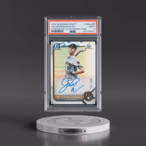 2022 Bowman Draft Chrome Draft Pick Autographs #CDAJMI Jacob Misiorowski - Refractor (PSA 9 MINT)