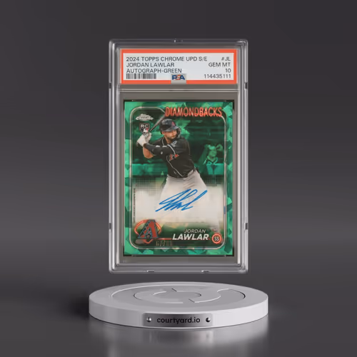 2024 Topps Chrome Sapphire Update Series Chrome Sapphire Autographs #JL Jordan Lawlar - Green (PSA 1