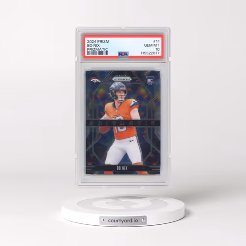 2024 Panini Prizm Prizmatic #11 Bo Nix (PSA 10 GEM MINT)