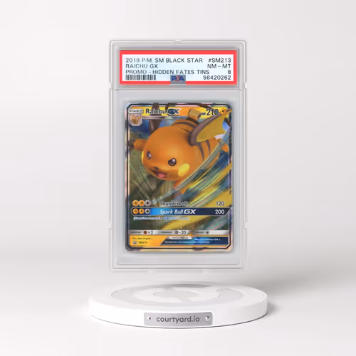 2019 Pokémon SM Black Star Promo #SM213 Raichu GX - Holo Hidden Fates Tins (PSA 8 NM-MT)