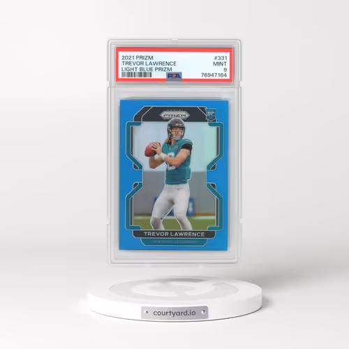 2021 Panini Prizm #331 Trevor Lawrence - Light Blue Prizm (PSA 9 MINT)
