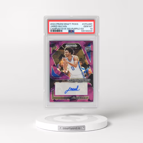 2024 Panini Prizm Draft Picks Campus Favorites Signatures #CFSJMC Jared McCain - Purple Ice (PSA 10 GEM MINT)