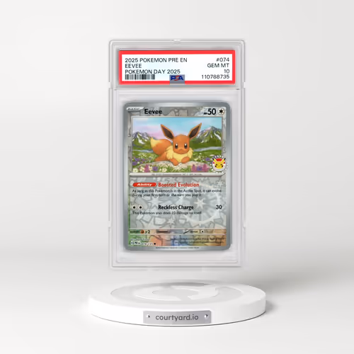 2025 Pokémon Pre EN-Prismatic Evolutions #074 Eevee - Pokemon Day 2025 (PSA 10 GEM MINT)