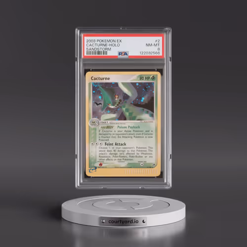 2003 Pokémon EX Sandstorm #2 Cacturne - Holo (PSA 8 NM-MT)