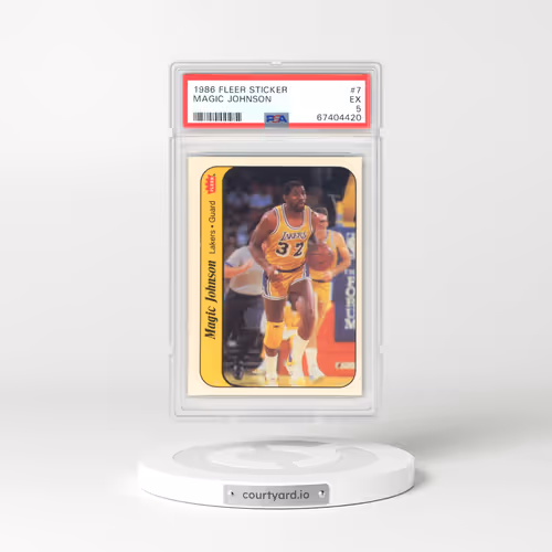 1986 Fleer Sticker #7 Magic Johnson (PSA 5 EX)