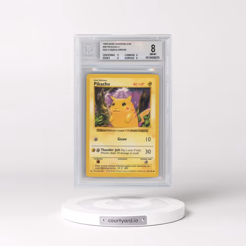 1999 Base Set #58 Pikachu - Shadowless Shadowless Red Cheeks (BGS 8 NM-MT)
