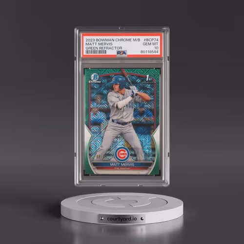 2023 Bowman Mega Box Chrome #74 Matt Mervis - Green Refractor (PSA 10 GEM MINT)