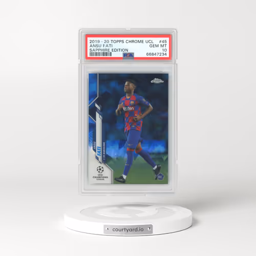 2019 Topps Chrome UEFA Champions League Sapphire Edition #45 Ansu Fati (PSA 10 GEM MINT)
