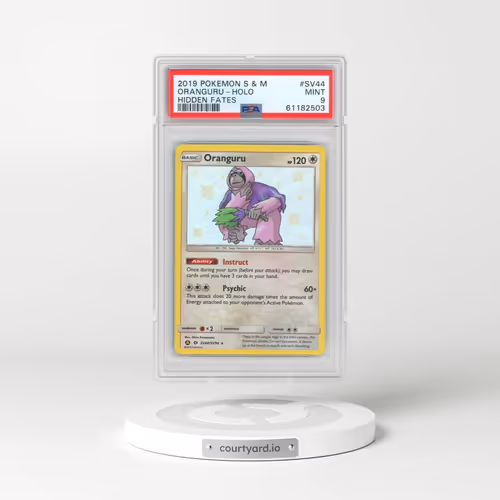 2019 Pokémon Sun & Moon Hidden Fates #SV44 Oranguru - Holo (PSA 9 MINT)