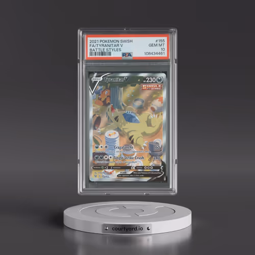 2021 Pokémon Sword & Shield Battle Styles #155 Tyranitar V - Holo Full Art (PSA 10 GEM MINT)