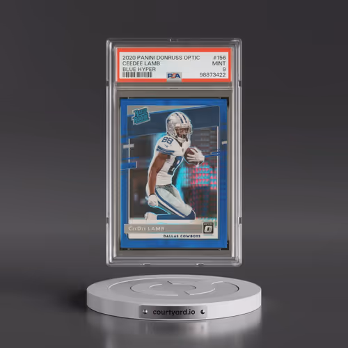 2020 Panini Donruss Optic #156 Ceedee Lamb - Blue Hyper (PSA 9 MINT)
