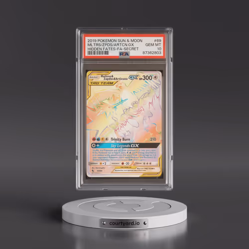 2019 Pokémon Sun & Moon Hidden Fates #69 Moltres & Zapdos & Articuno GX - Holo Full Art Secret (PSA