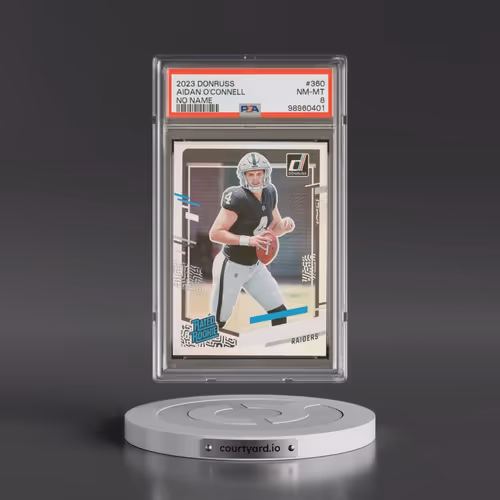 2023 Panini Donruss #360 Aidan O'Connell - No Name (PSA 8 NM-MT)