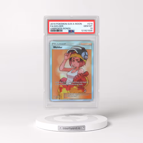 2019 Pokémon Sun & Moon Unbroken Bonds #214 Welder - Full Art (PSA 10 GEM MINT)