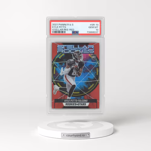 2021 Panini Rookies & Stars Stellar Rookies #SR-10 Kyle Pitts - Red (PSA 10 GEM MINT)