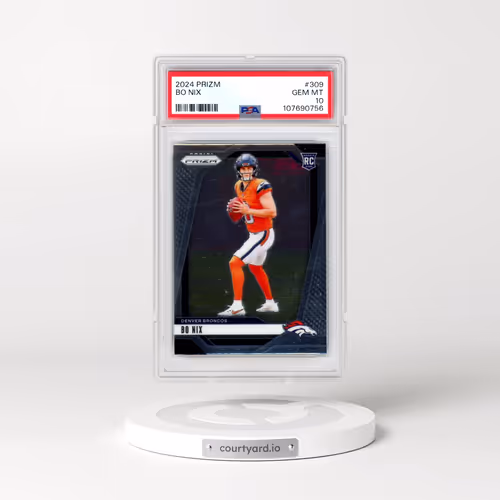 2024 Panini Prizm #309 Bo Nix (PSA 10 GEM MINT)