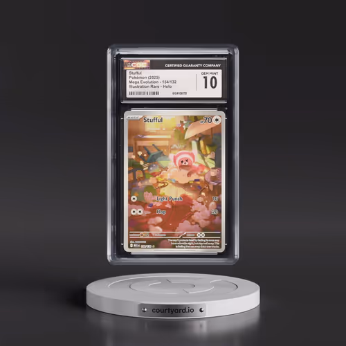 2025 Pokémon Meg EN-Mega Evolution #154 Stufful - Illustration Rare (CGC 10 GEM MINT)
