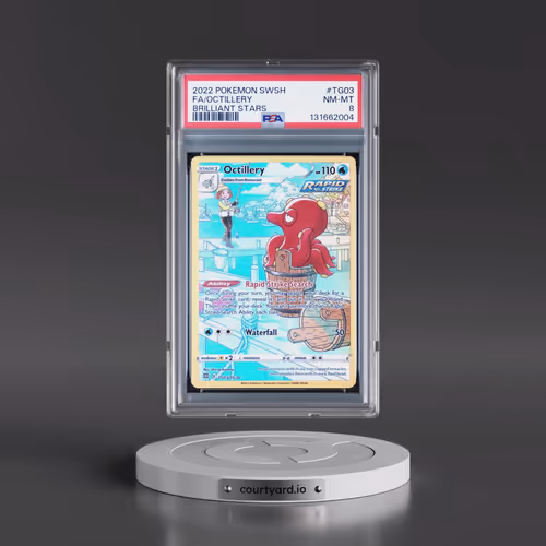 2022 Pokémon Sword & Shield Brilliant Stars #TG03 Octillery - Full Art (PSA 8 NM-MT)