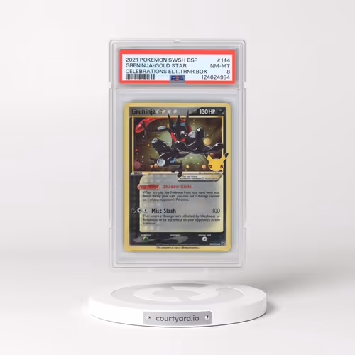 2021 Pokémon Swsh Black Star Promo #144 Greninja-Gold Star - Celebrations Elite Trainer Box (PSA 8 N