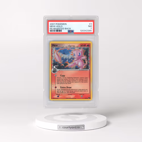 2007 Pokémon Pop Series 5 #3 Mew - Holo Inverted Back Error (PSA 7 NM)