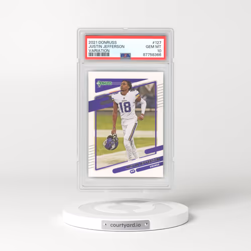 2021 Panini Donruss #127 Justin Jefferson - Variation (PSA 10 GEM MINT)