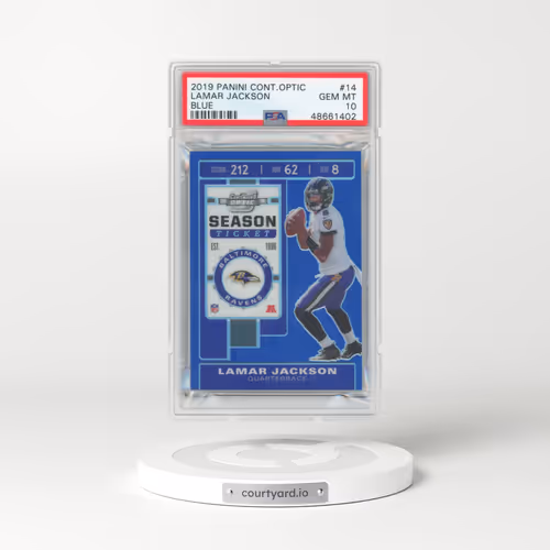 2019 Panini Contenders Optic #14 Lamar Jackson - Blue (PSA 10 GEM MINT)