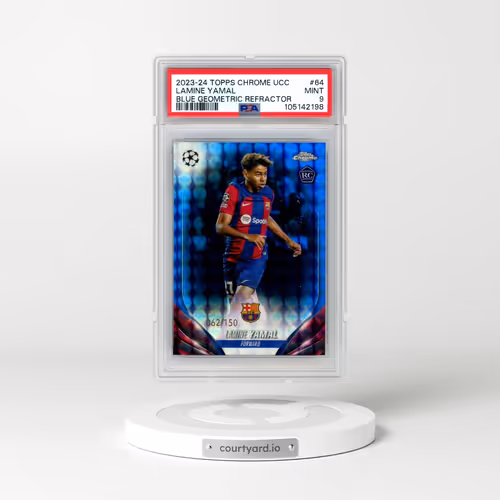 2023-24 Topps Chrome UEFA Club Competitions #64 Lamine Yamal - Blue Geometric Refractor (PSA 9 MINT)
