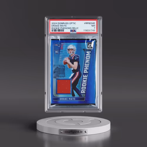 2024 Panini Donruss Optic Rookie Phenoms Relics #RPBDME Drake Maye (PSA 7 NM)