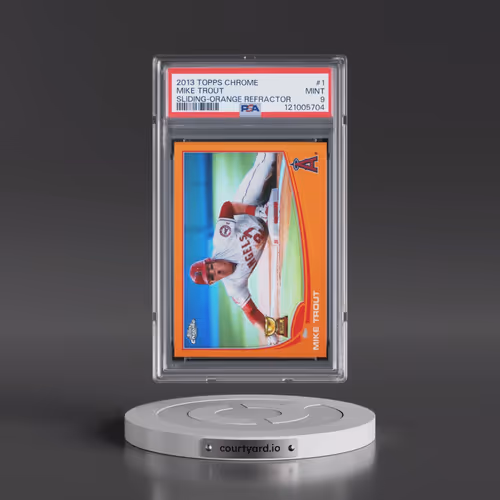 2013 Topps Chrome #1 Mike Trout - Sliding-Orange Refractor (PSA 9 MINT)