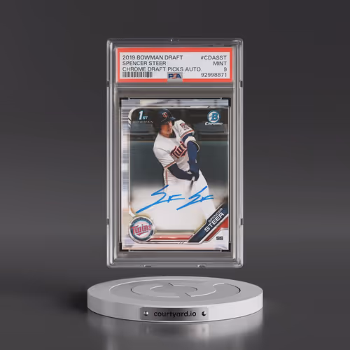 2019 Bowman Draft Chrome Draft Picks Autograph #CDASST Spencer Steer (PSA 9 MINT)