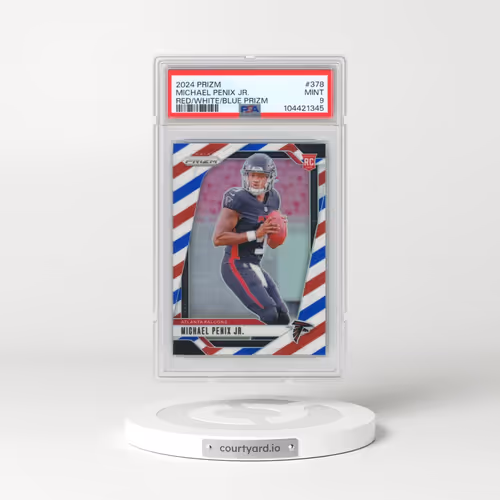 2024 Panini Prizm #378 Michael Penix Jr. - Red/White/Blue Prizm (PSA 9 MINT)