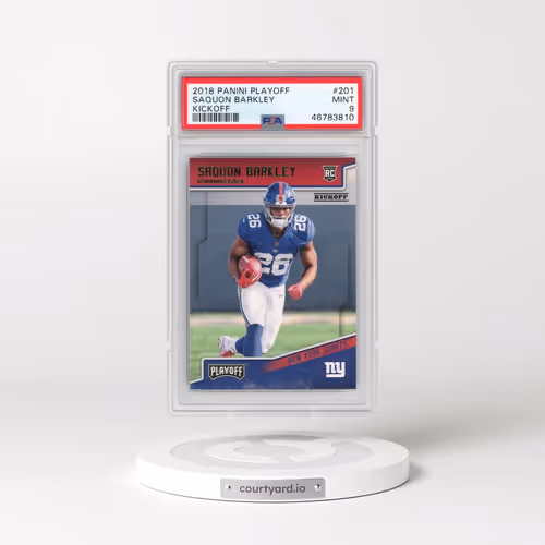 2018 Panini Playoff #201 Saquon Barkley - Kickoff (PSA 9 MINT)