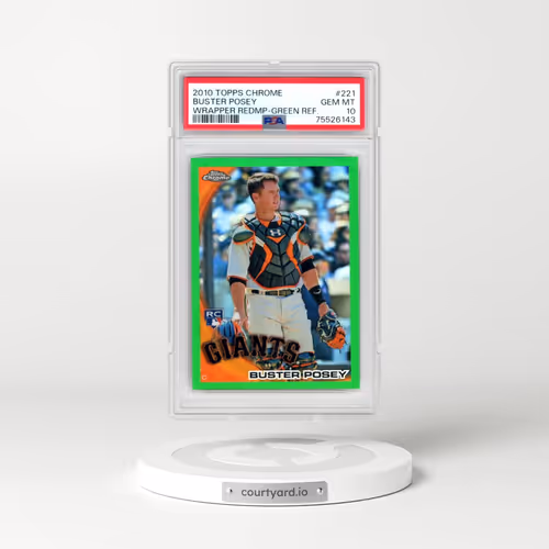 2010 Topps Chrome Wrapper Redemption #221 Buster Posey - Green Refractor (PSA 10 GEM MINT)