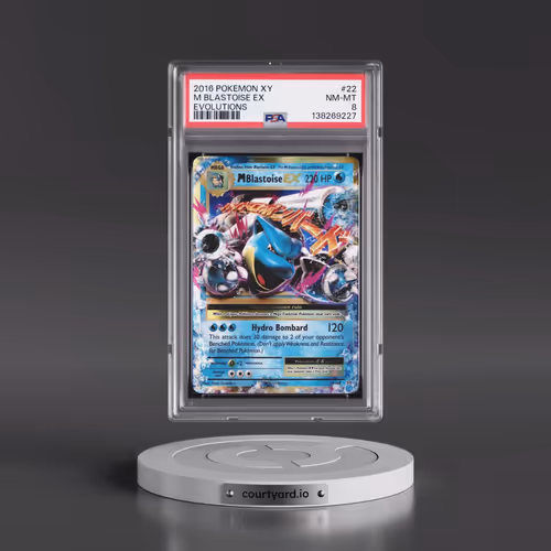 2016 Pokémon XY Evolutions #22 M Blastoise EX - Holo (PSA 8 NM-MT)