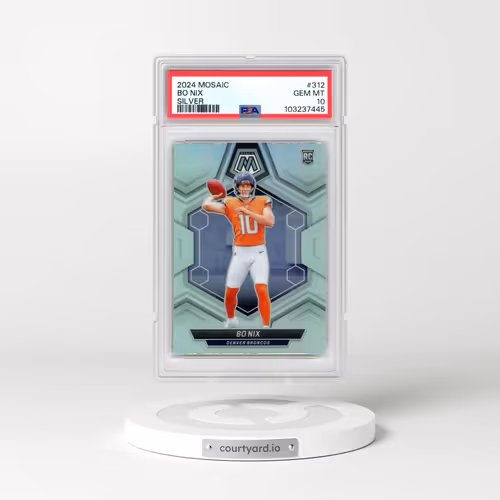 2024 Panini Mosaic #312 Bo Nix - Silver (PSA 10 GEM MINT)