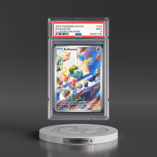 2024 Pokémon Scr EN-Stellar Crown #143 Bulbasaur - Illustration Rare (PSA 9 MINT)