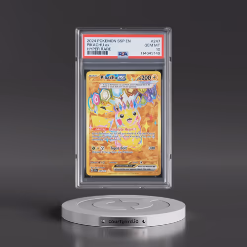 2024 Pokémon Ssp EN-Surging Sparks #247 Pikachu EX - Holo Hyper Rare (PSA 10 GEM MINT)
