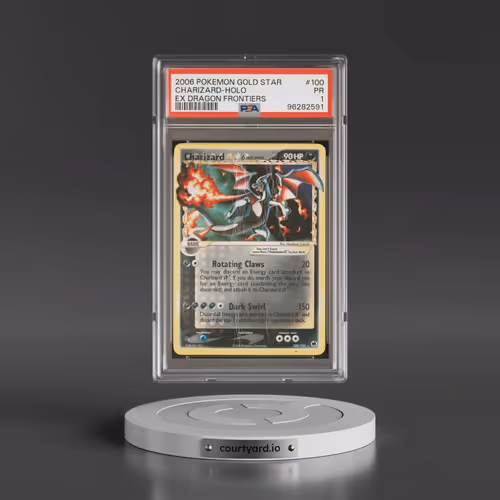 2006 Pokémon EX Dragon Frontiers #100 Charizard - Holo Gold Star (PSA 1 PR)