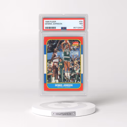 1986 Fleer #50 Dennis Johnson (PSA 7 NM)