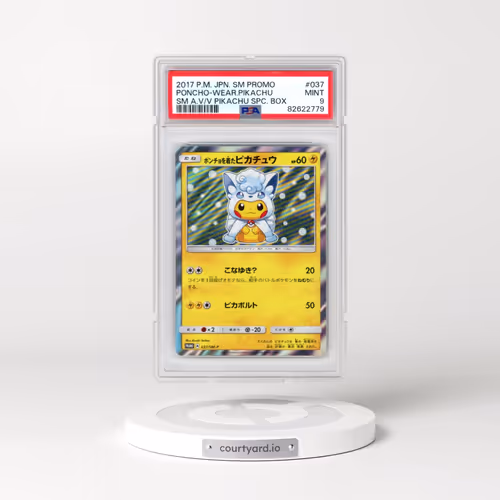 2017 Pokémon SM Promo #037 Poncho-Wearing Pikachu - SM Alolan Vulpix/Vulpix Pikachu Special Box (PSA 9 MINT)