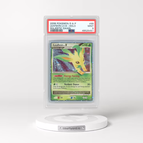 2008 Pokémon Diamond & Pearl Majestic Dawn #99 Leafeon LV.X - Holo (PSA 9 MINT)