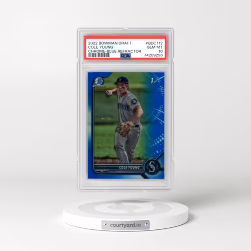 2022 Bowman Draft #BDC112 Cole Young - Chrome-Blue Refractor (PSA 10 GEM MINT)