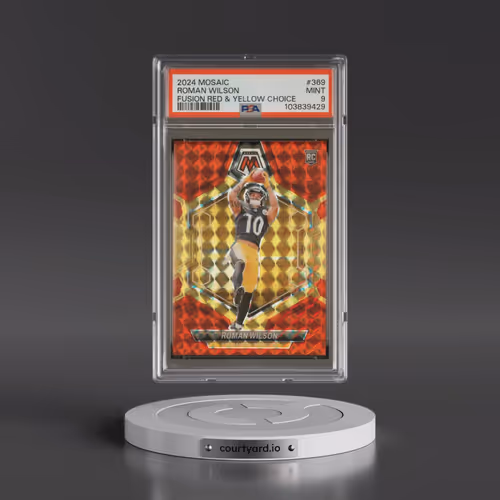 2024 Panini Mosaic #369 Roman Wilson - Fusion Red & Yellow Choice (PSA 9 MINT)