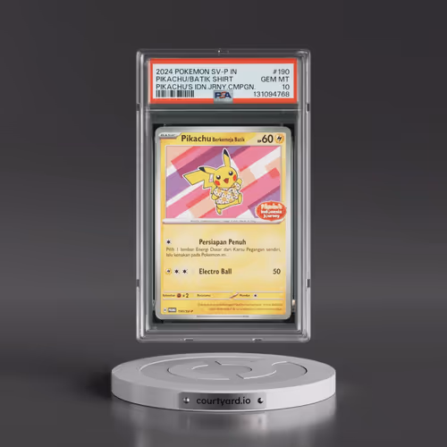 2024 Pokémon SV-P Promo #190 Pikachu in Batik Shirt - Pikachu's Indonesia Journey Campaign (PSA 10 G