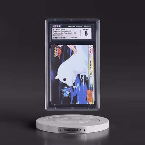 1999 Pokémon the First Movie #16 A Call To Arms - Second Print (Black Topps Logo) (CGC 8 NM-MT)